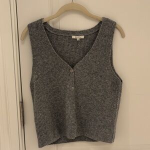 Z Supply Charcoal Knit Sleeveless Cardigan